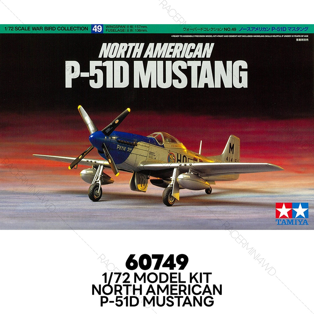 TAMIYA 60749 Model Kit 1/72 North American P-51D Mustang