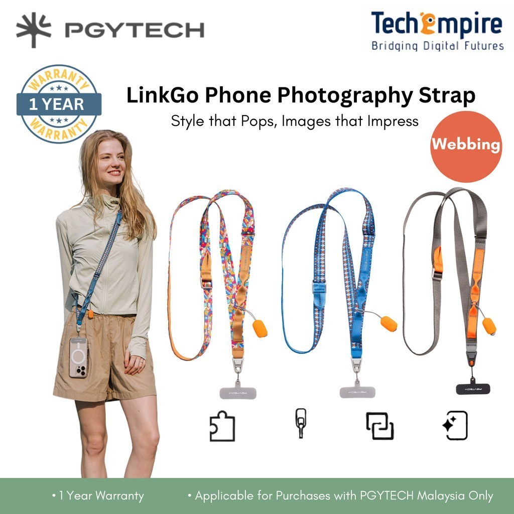 PGYTECH LinkGo Phone Photography Strap Webbing --- Phone Lanyard Crossbody with Lens Cloth, Anti The