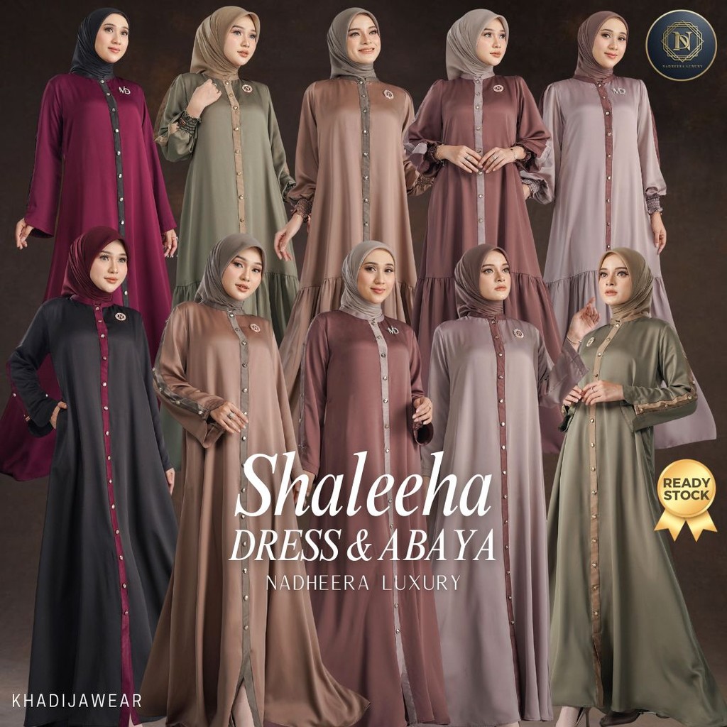 SHALEEHA DRESS ABAYA NADEHEERA LUXURY RAYON PREMIUM SILK LUXURY SHALEHA SATIN NADHERA GAMIS