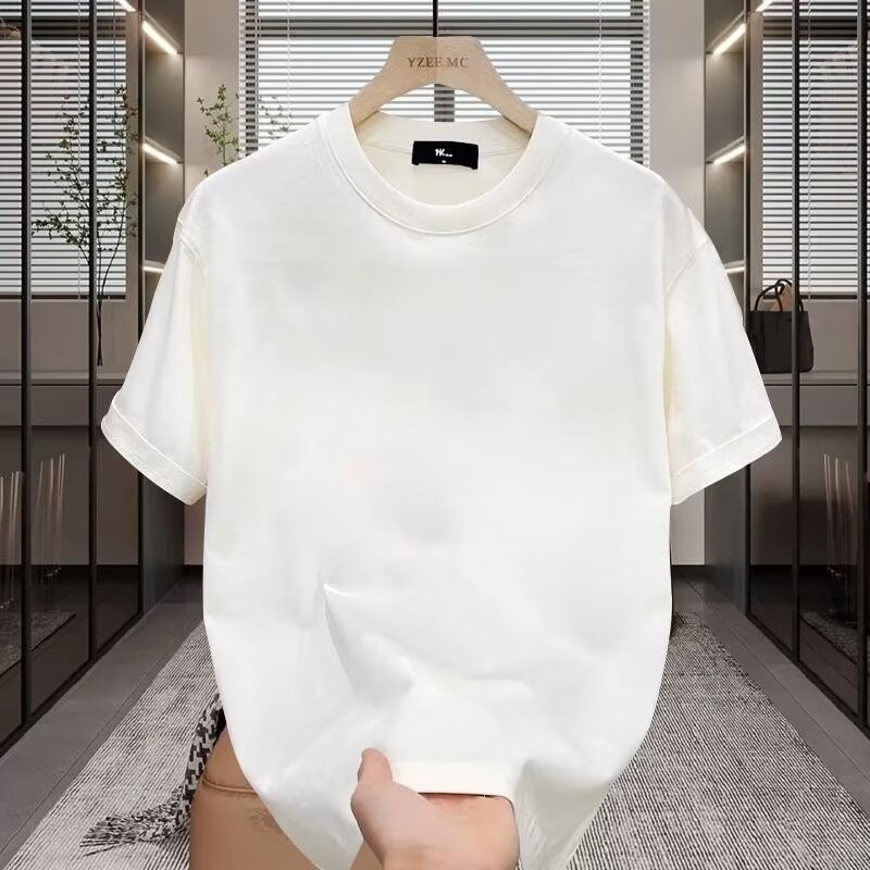 2025 COD Hong Kong Style Trendy Short Sleeve T-Shirt for Men Summer New Loose Comfortable Round Neck