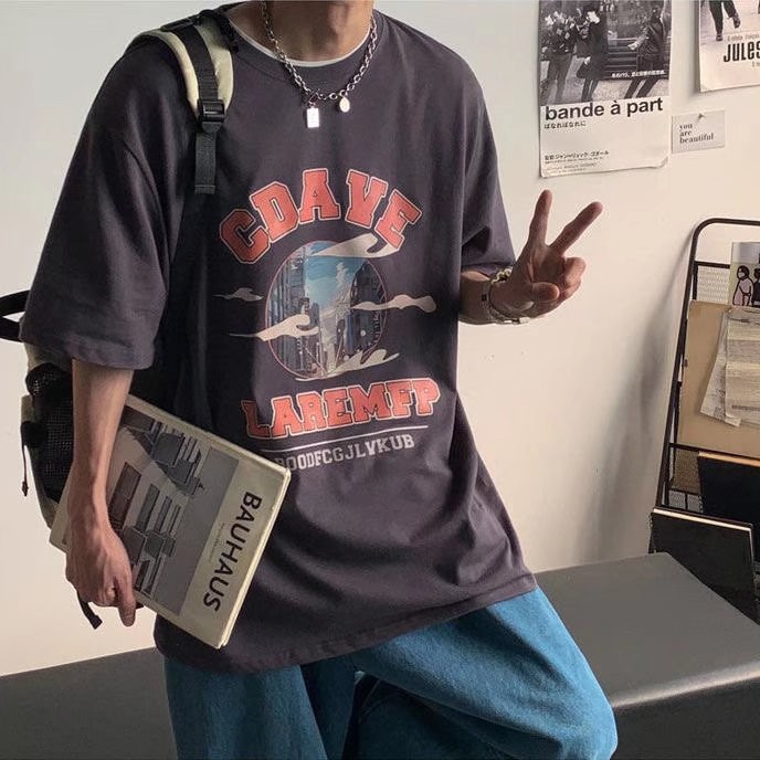 2025 NEW 2025 Chinese Trend Short Sleeve T-Shirt Men Summer Trendy Brand Loose Trendy Ins Half Sleev