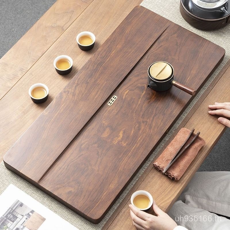 ชุดน้ําชาสํานักงานที่เรียบง่ายยาวชาขนาดใหญ่ทะเลครัวเรือนข้ามพรมแดนชิงชันสีระบายน้ําโต๊ะน้ําชาถาดน้ํา