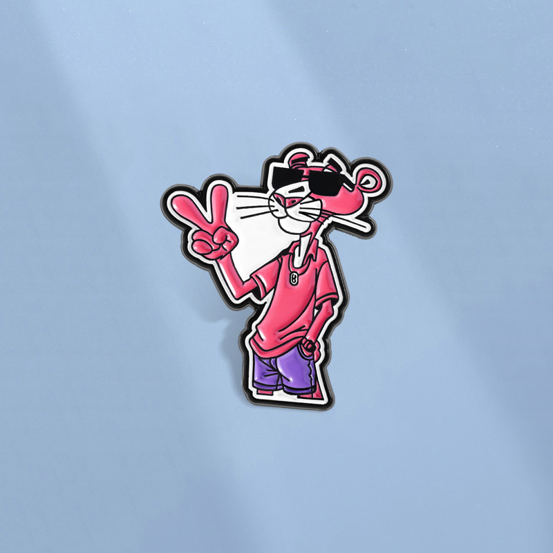 เข็มกลัดสไตล์ Pink Panther เคส.Pin การ์ตูน ใช้เป็นอุปกรณ์เสริมสำหรับกระเป๋าเป้