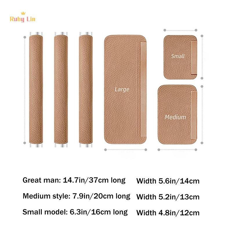 Ruby Lin มือจับประตูตู้เย็น 2 PCS ทำจากหนังPU สำหรับการตกแต่งและป้องกันเครื่องใช้ไฟฟ้าในครัว