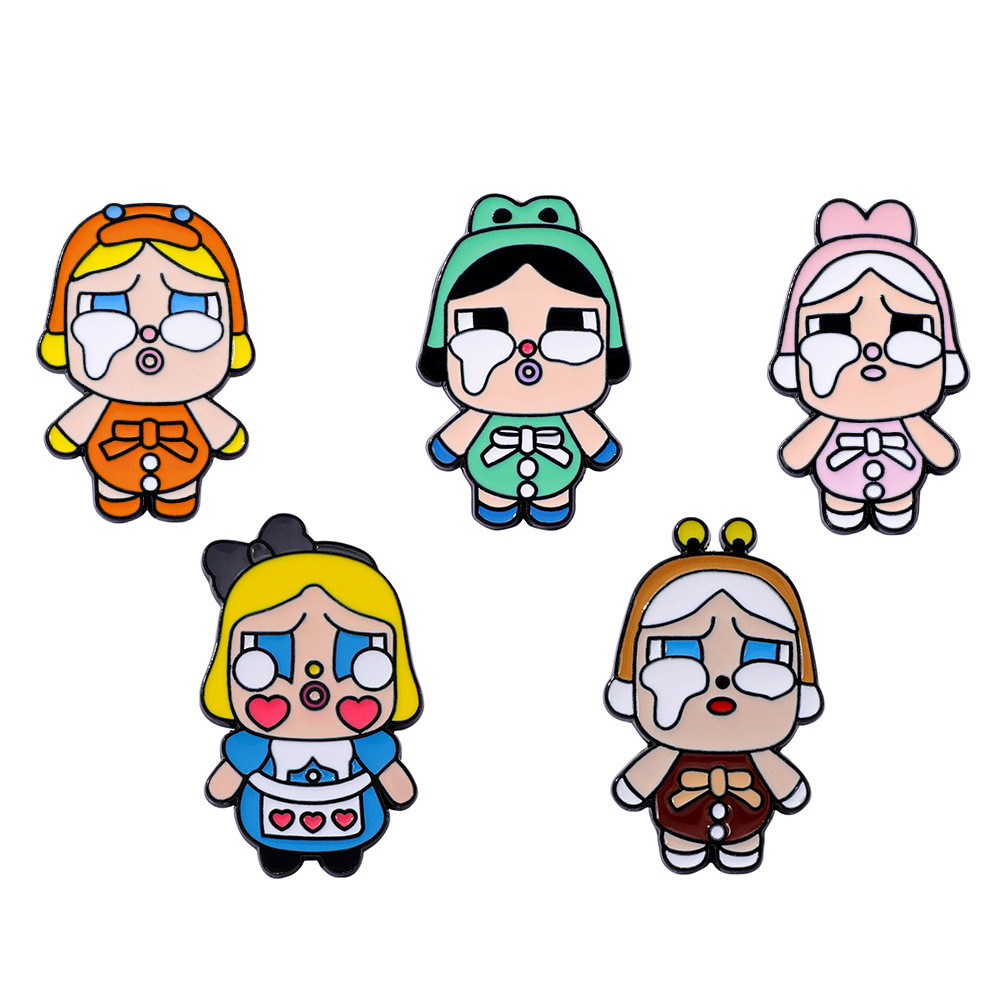 5 ชิ้น/เซ็ตน่ารัก Crybaby ป้ายโลหะ Crybaby โลหะผสมเข็มกลัดอุปกรณ์เสริมตกแต่ง Pin
