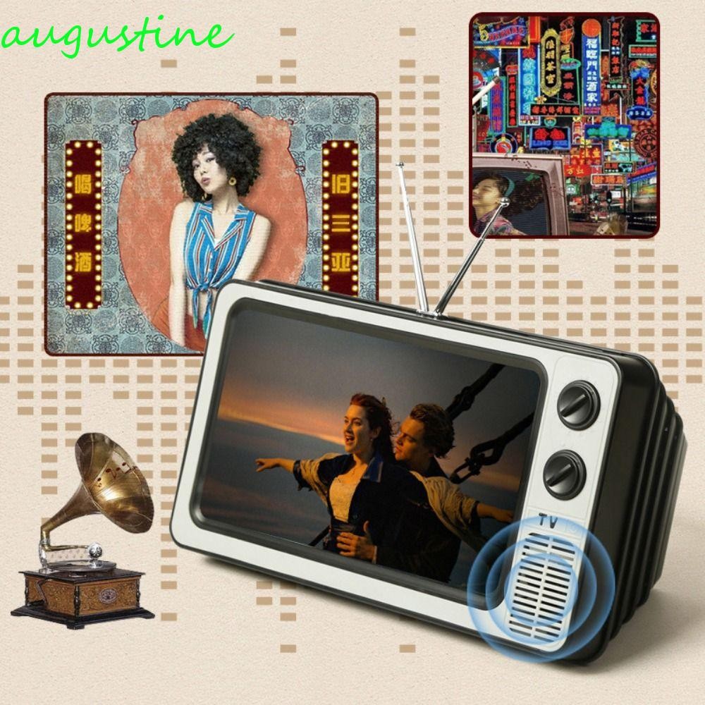 AUGUSTINE แว่นขยายหน้าจอโทรศัพท์มือถือ, 12 นิ้ว 3D HD TV Amplifier, ที่วางโทรศัพท์ Retro ทนทานขยายหน้าจอโทรศัพท์แว่นขยายสมาร์ทโฟนทั้งหมด