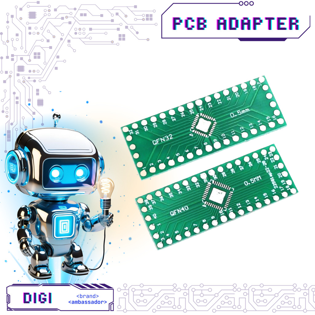‌อะแดปเตอร์ PCB QFN32 / QFN40 ถึง DIP - Digibot