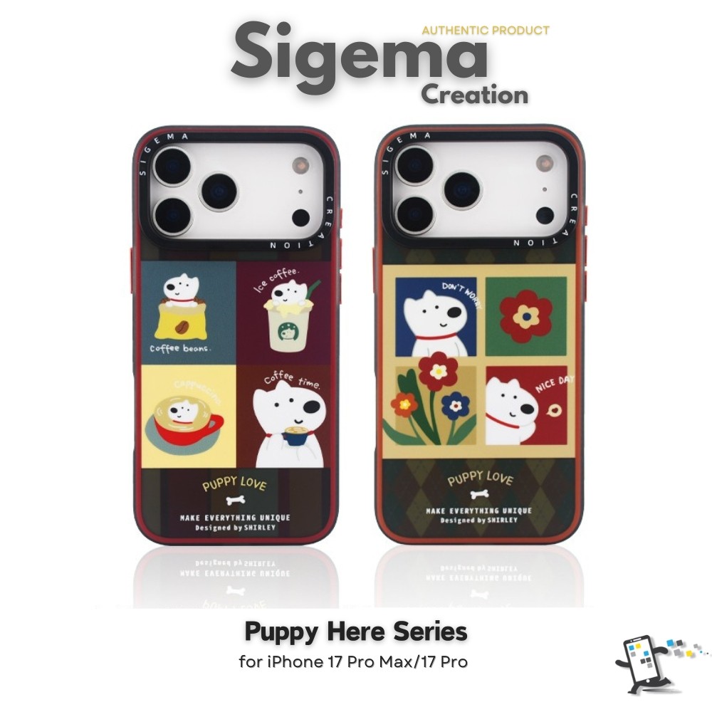 Sigema Creation Puppy Here Series เคสสำหรับ iPhone 17 Pro Max และ iPhone 17 Pro