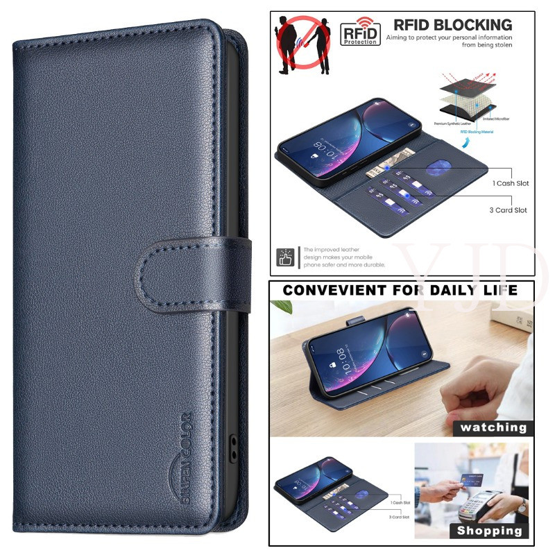 สําหรับ Vivo Y04 Y04S Y29S Y29t คลาสสิกปกหนังช่องใส่การ์ด Anti-Drop เคสโทรศัพท์