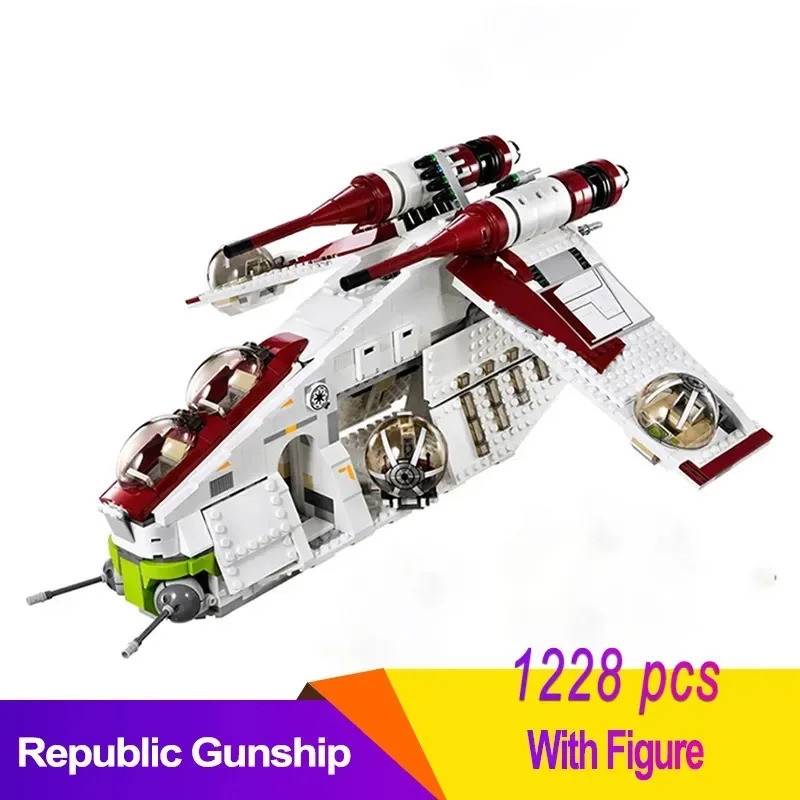 2025 ใหม่ 1228pcs Republic Dropship Gunship Building Blocks อิฐใช้งานร่วมกับ 75021 Diy ของเล่นเด็กวั