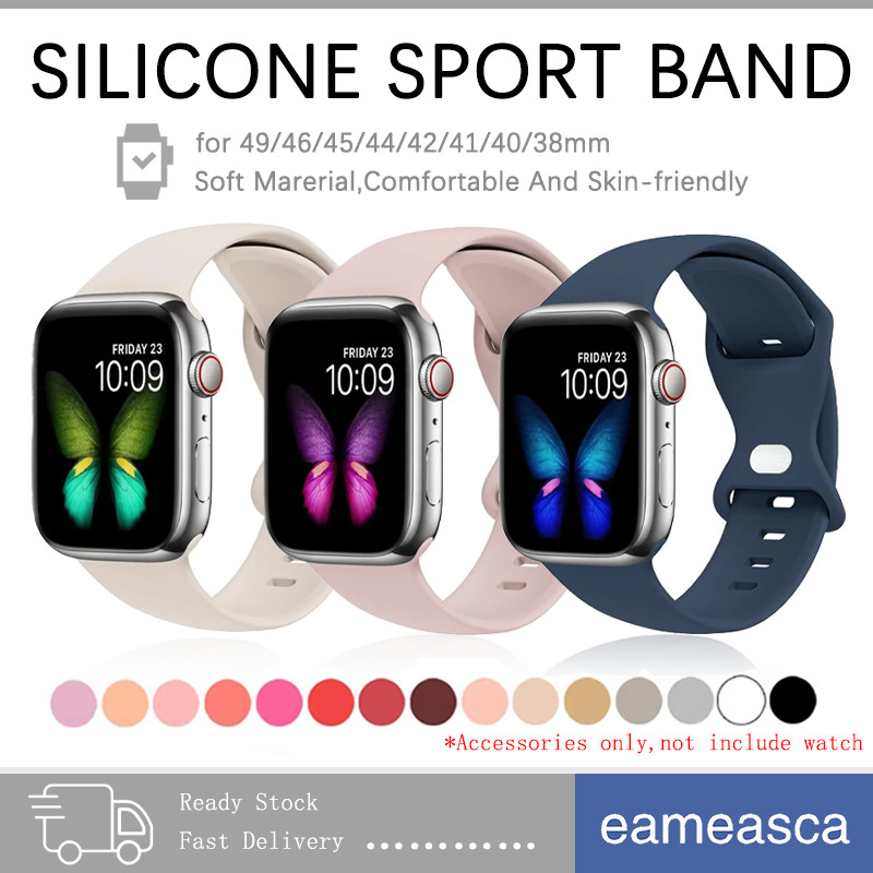 สายซิลิโคนกีฬา สายรัดข้อมือเปลี่ยน for IWatch Ultra 3 2 49mm Smartwatch Series 11 10 9 8 7 6 46 45 44 42 41 40mm