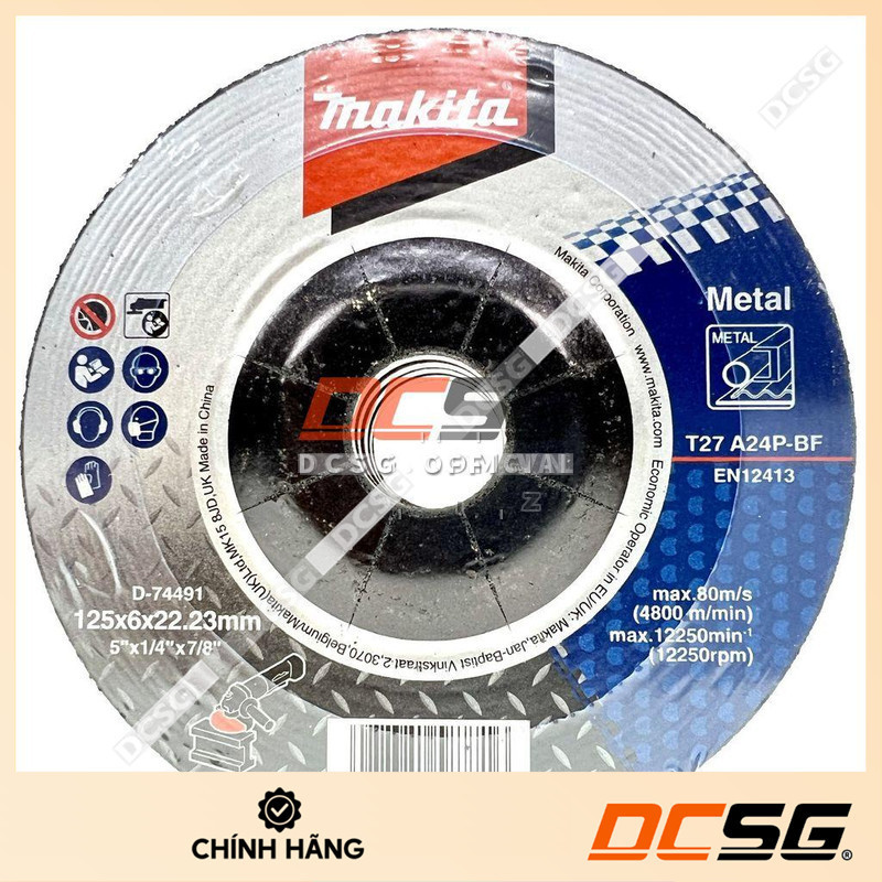 ล้อเจียรโลหะ 125x6.0x22.23mm T27 A24P-BF Makita D-491 [ DCSG ]