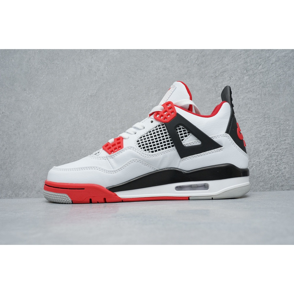 AJ4 "Fire Red" รองเท้าบาสเก็ตบอลย้อนยุค ระบายอากาศดี ป้องกันการลื่นไถล