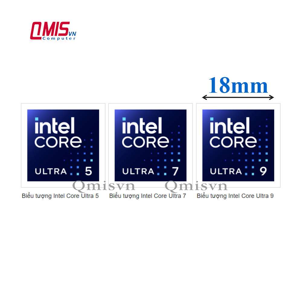 01 เปลี่ยน Intel Core Ultra 5, Intel Core Ultra 7, แสตมป์โลโก้ Intel Core Ultra 9, การตกแต่งแล็ปท็อปพีซี