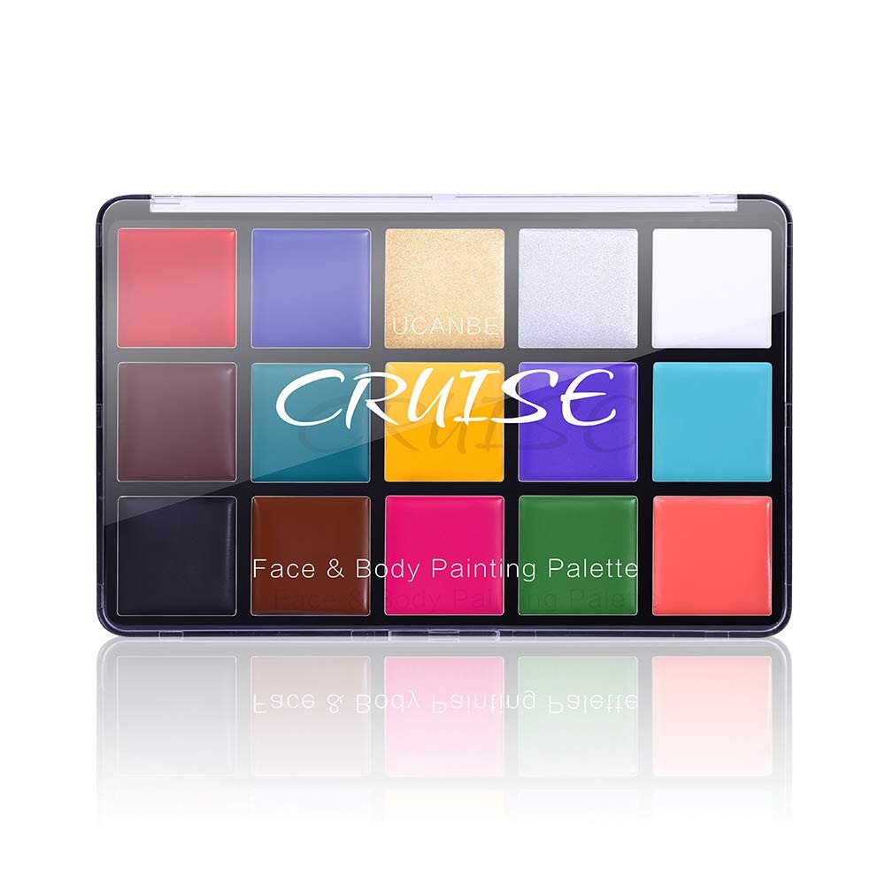 UCANBE Face Body Paint Oil, Professional 15 สี FX Makeup Palette- Non Toxic Hypoallergenic Safe Face