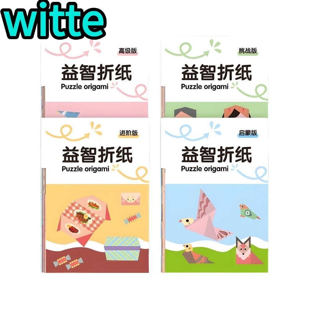 WITTE Origami หนังสือ, เด็ก 15 แผ่นปริศนา Origami, ตลก DIY Handmade Origami สัตว์รูปแบบ Origami ท่อง