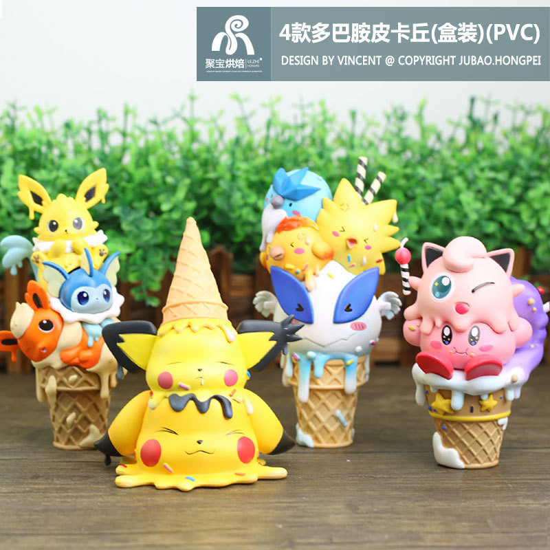 Summer Dessert Dopamine Pokemon Star Kirby Eevee Ice Cream Series Pikachu Boxed Doll