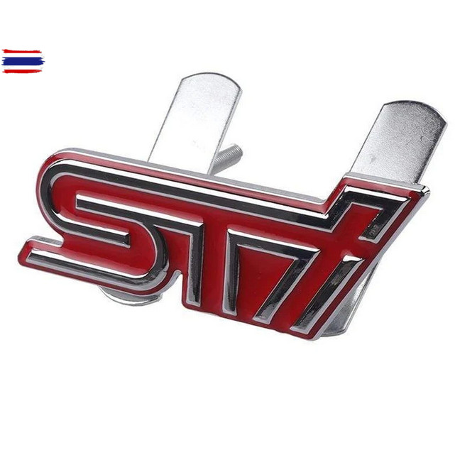 โลโก้ เอสทีไอ แต่งกระจังหน้า ซูารุ งานโลหะ แดง Red STI Grill Emblem logo 3d car auto  for Subaru xv 