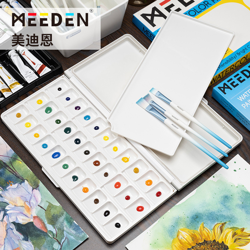 MEEDEN MEEDEN สีน้ําสีกล่อง Moisturizing Leak-Proof Art คอนเทนเนอร์กล่องพร้อมฝาปิดเท่านั้นสําหรับกลา