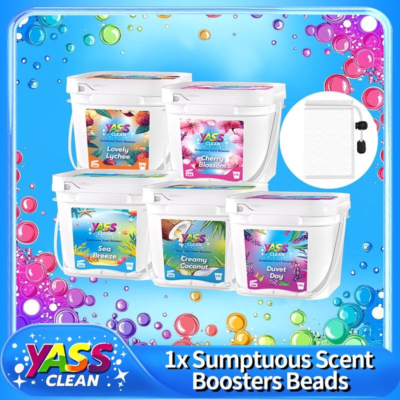 Yass Clean Sumptuous Scent Booster Laundry Beads 2.5L 1.8KG Cream Coconut Sea Breeze, In-Wash Scent 