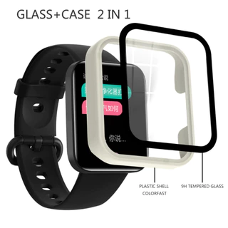 เคสพีซีแบบเต็มจอ 2-in-1 สำหรับนาฬิกา Redmi Watch 2 lite พร้อมฟิล์มกันรอยหน้าจอและเปลือกกันน้ำ