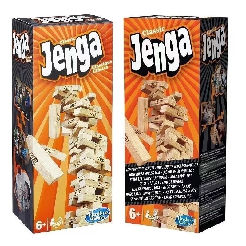 ⭐Jenga jeng jeng ไม้ Strip Building Blocks การศึกษาประกอบเกมบนโต๊ะเด็ก diy ของเล่นเพื่อการศึกษา 54 โ