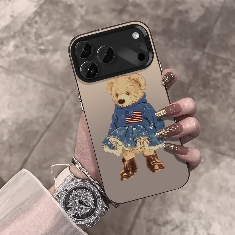 แฟชั่นหมี PoloS 02 เคสโทรศัพท์ IMD เคสโทรศัพท์สําหรับ IPhone 17 16 15 14 13 12 11 Pro Max Plus สีฝาค