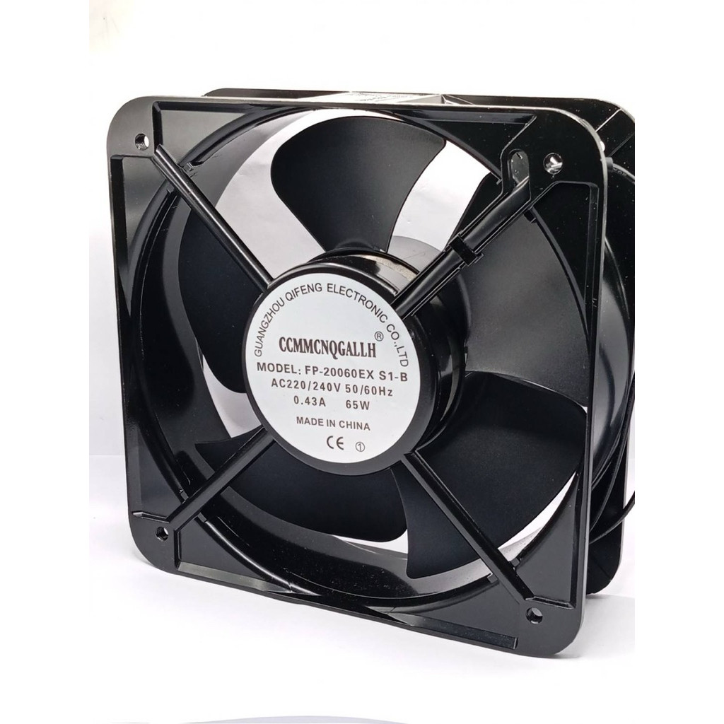 คุณภาพ พัดลม 8นิ้ว สี่เหลี่ยม 220v 2สาย  MODEL: FP-20060EX S1-B AC220/240V 50/60Hz 0.43A 65W งานแท้ 