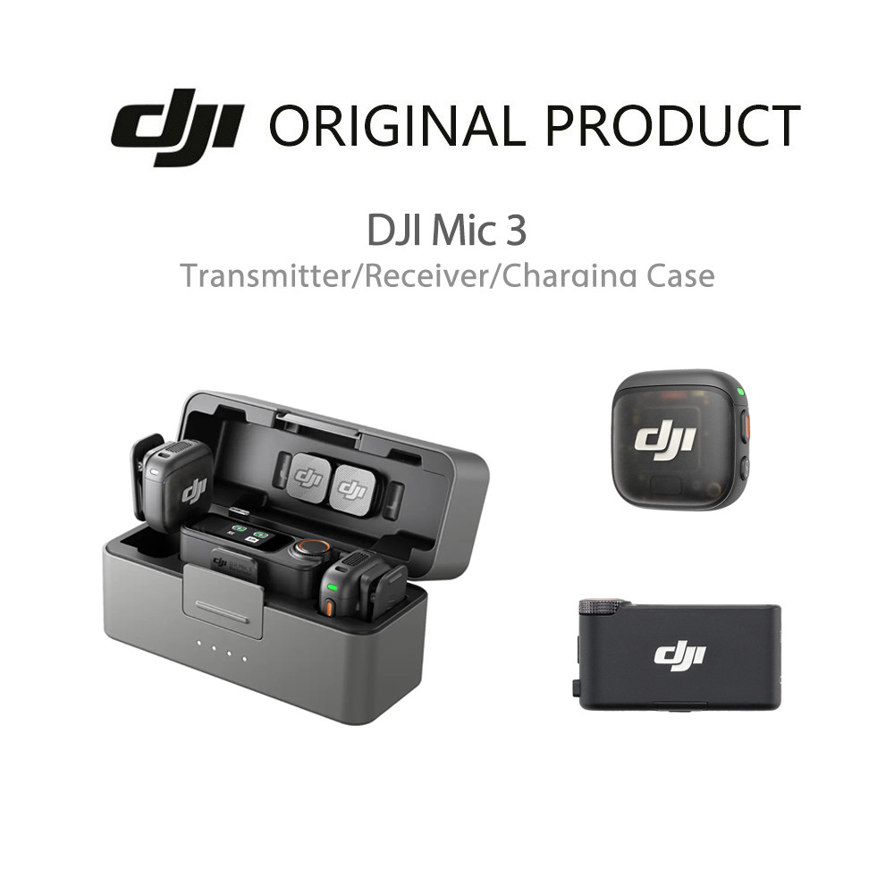 DJI Mic 3 เคสชาร์จ/ไมค์ 3 ตัวส่งสัญญาณ/ไมค์ 3 ตัวรับ,อุปกรณ์เสริม DJI Mic 3