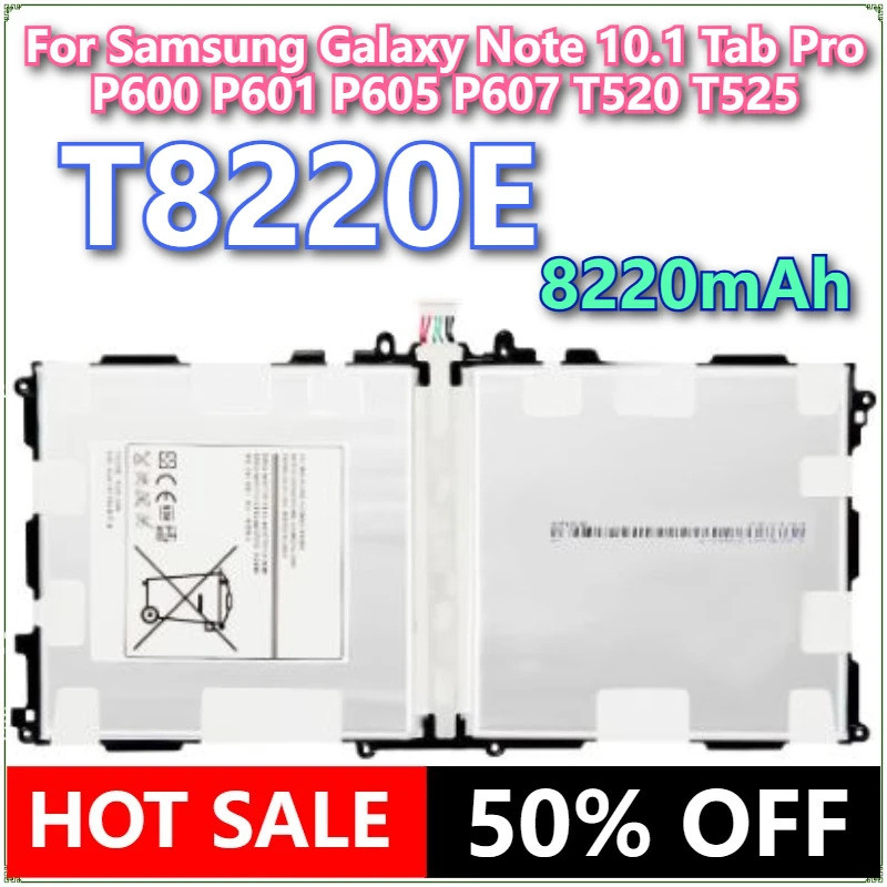 ยี่ห้อใหม่แท็บเล็ต T8220E แบตเตอรี่ 8220mAh สําหรับ Samsung Galaxy หมายเหตุ 10.1 Tab Pro P600 P601 P