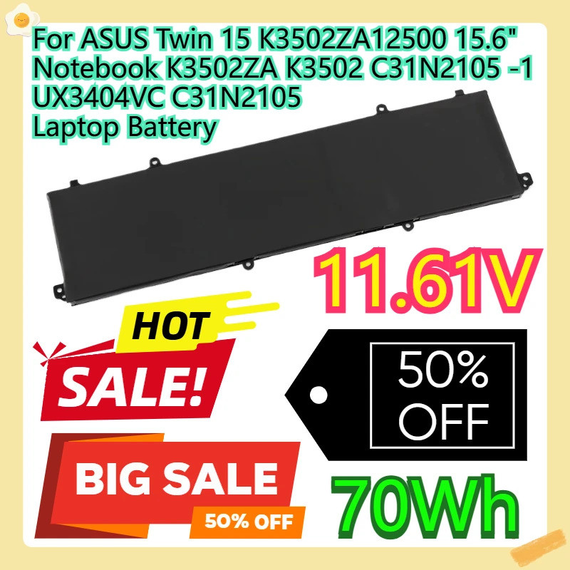 สําหรับ ASUS Twin 15 K3502ZA12500 15.6 "โน้ตบุ๊ค K3502ZA K3502 C31N2105 -1 UX3404VC C31N2105 แบตเตอร