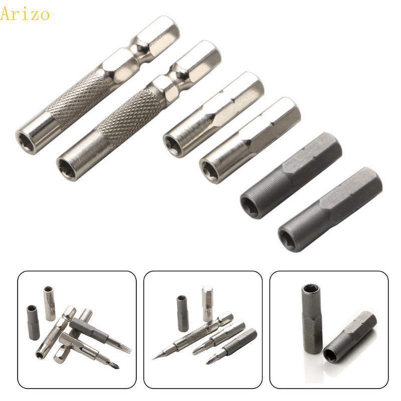 2Pcs Magnetic Socket Adapter 6.35mm to 4mm Bit 1/4Inch Screwdriver Bit Adapter