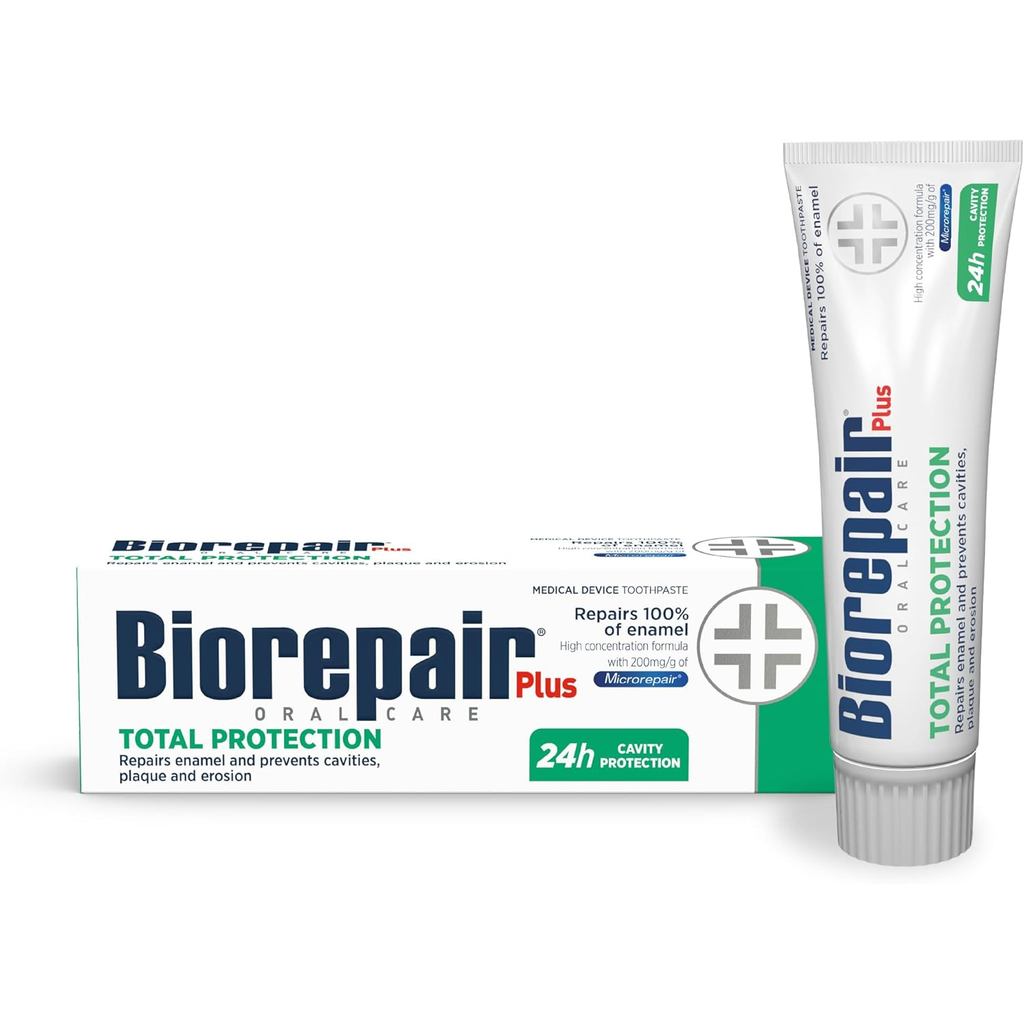 ยาสีฟัน Biorepair Total Protection Plus พร้อมไมโครRepair Hydroxyapatite - Bad Breathe - Remineralize