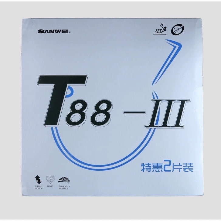 Spot Goods#Authentic SANWEI Three T88-3Beginner's set of table tennis training rubber sheets, includ