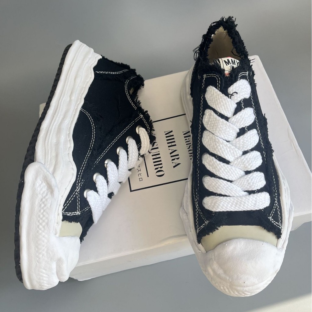 Mihara Kangyu เปิดยิ้มละลายรองเท้า mmy Lace-Up ผ้าใบญี่ปุ่นเพิ่มความสูงรองเท้าผ้าใบหนา Soled