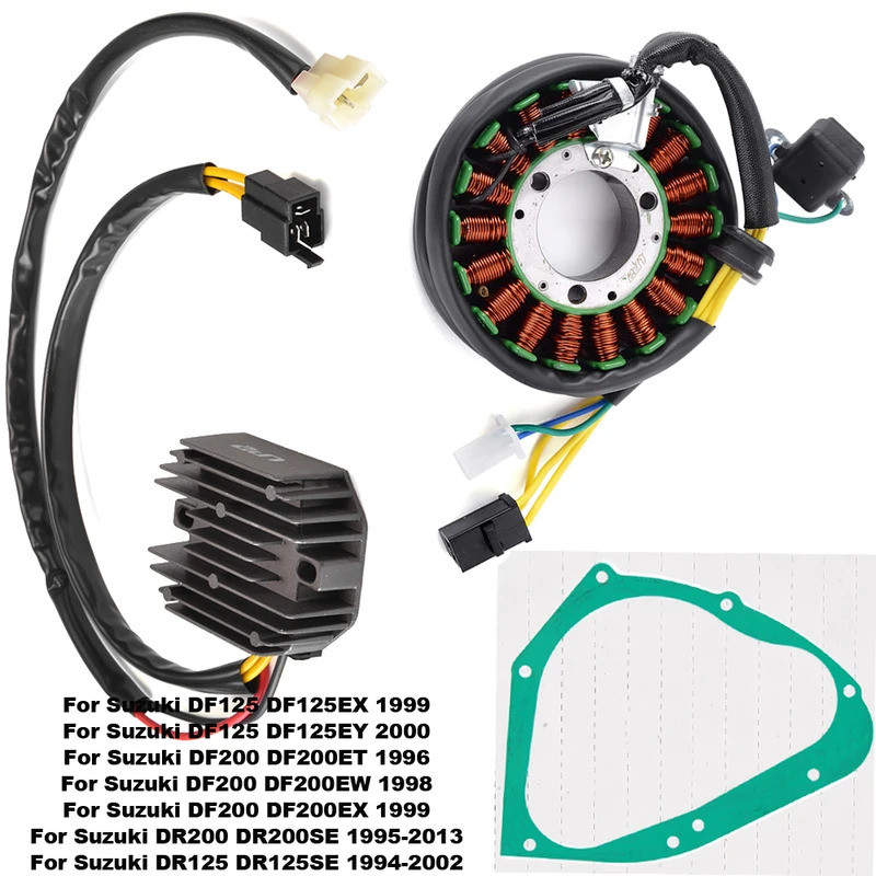 FW รถจักรยานยนต์ตัวควบคุมวงจรเรียงกระแส Stator คอยล์ปะเก็นสําหรับ Suzuki DF125 DF125EX DF125EY DF200