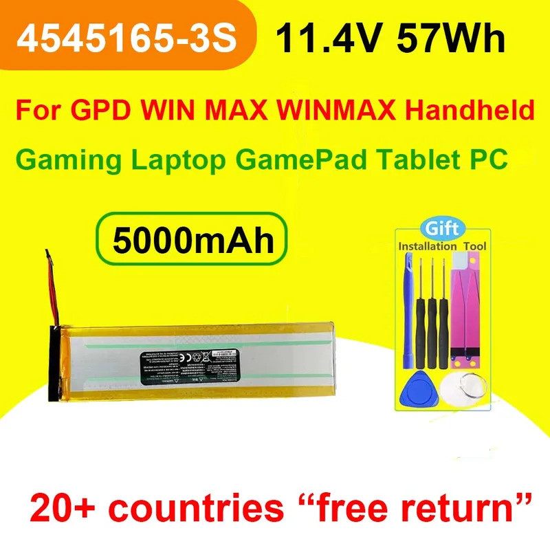 4545165-3S แบตเตอรี่สําหรับ GPD WIN MAX WINMAX เกมมือถือแล็ปท็อป GamePad แท็บเล็ต PC Series 11.4V 57