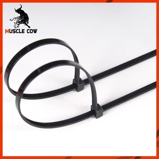 MUSCLE COW สายรัดเคเบิลสีดำ มี 5 ขนาด 100-400 มิล 1 แพ็ค 100 เส้น รัดสายแน่นหนา ใช้งานสะดวก