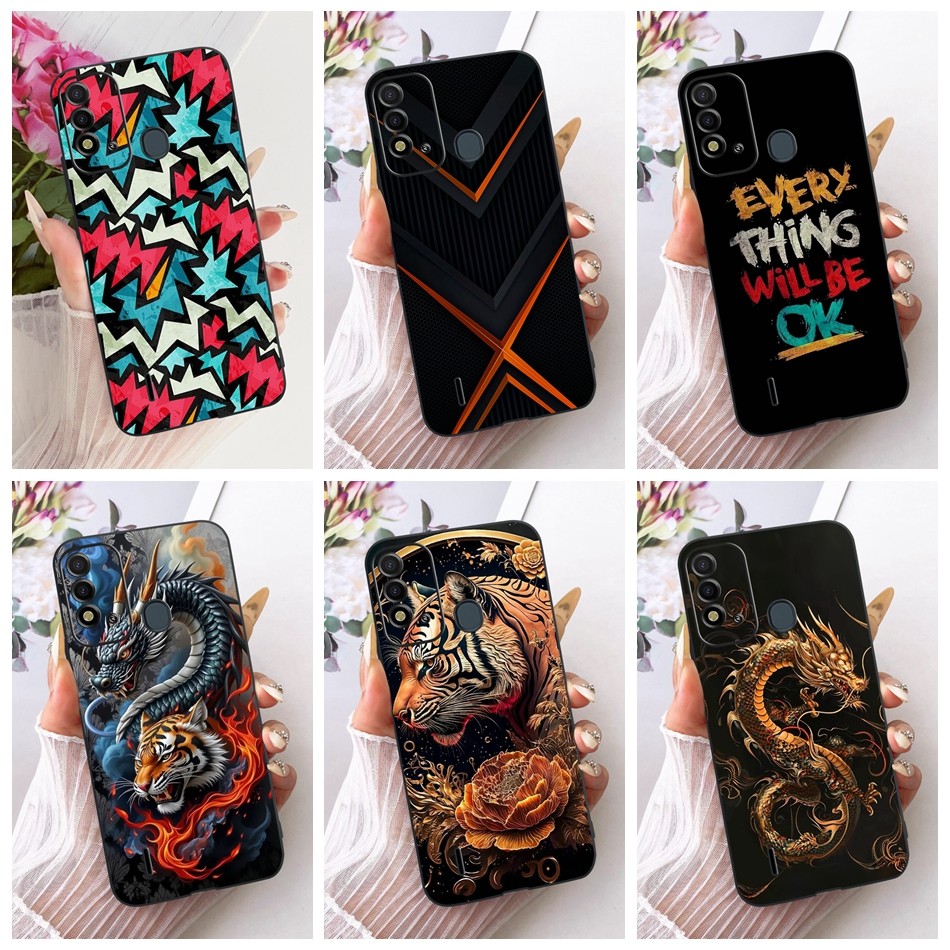สําหรับ ITEL P37 Vision 2S P651L Vision2 Plus ItelP37 Pro P681L แฟชั่น Cool Dragon Tiger รูปแบบเคสโท