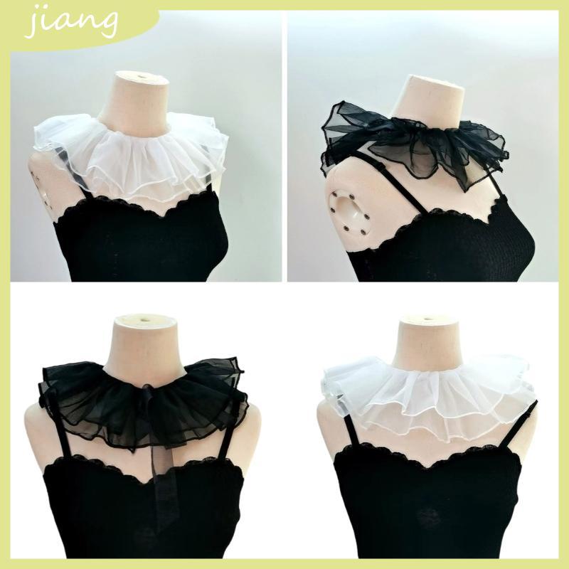 JN Collar Choker Renaissance Ruffled Shawl Elizabethan Collar คอสเพลย์ยุคกลาง