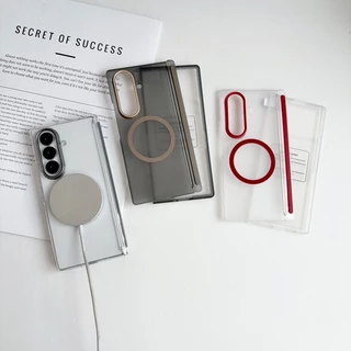 เคสโทรศัพท์แม่เหล็กพร้อมฟิล์มหน้าจอด้านหน้าสําหรับ Samsung Galaxy Z Fold 8 Z Fold 7 Z Fold 6 5 Matte Casing