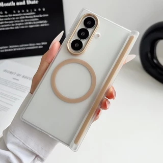 เคสโทรศัพท์แม่เหล็กพร้อมฟิล์มหน้าจอด้านหน้าสําหรับ Samsung Galaxy Z Fold 8 Z Fold 7 Z Fold 6 5 Matte Casing