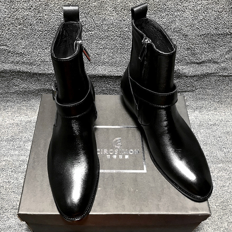 CHELSEA รองเท้าผู้ชายรองเท้าสั้น Martin Boots CHELSEA BOOT ธุรกิจอังกฤษสวมใส่อย่างเป็นทางการของแท้หน