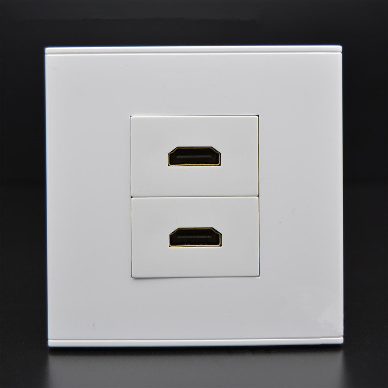Dual HDMI HD Digital TV Wall Panel 86 ประเภท 2 In-Line HDMI HD 4K Network Cable Socket E6