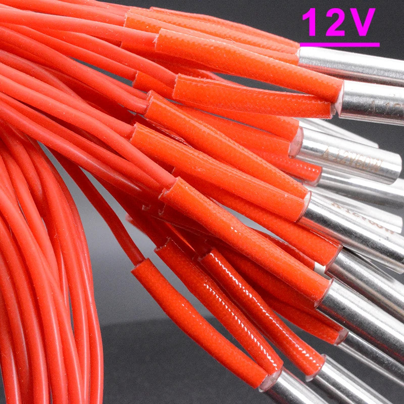 3D เครื่องพิมพ์ 6*20 มม.12 V/24 V 40 W 60 W เครื่องทําความร้อนตลับหมึก 100 ซม.ซิลิโคนสําหรับ V5 V6 V