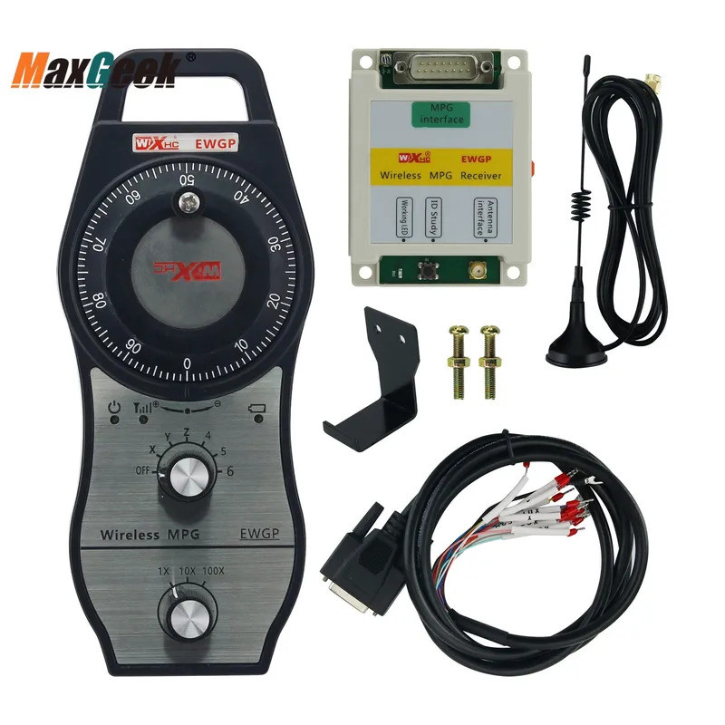 Maxgeek EWGP 4 แกน CNC MPG ไร้สาย MPG จี้ MPG ตัวย่อ 40M/131.2FT ไร้สิ่งกีดขวางสําหรับการใช้งานอุตสา