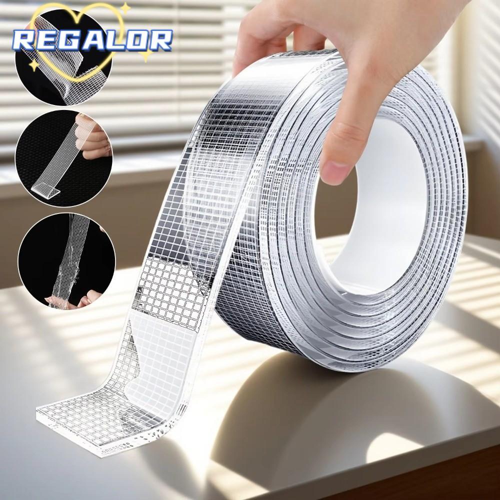 REGALOR0G กาวสองหน้าที่แข็งแกร่งเป็นพิเศษ อัพเกรดเทปกาวกริด 1/2 มม. ของขวัญ Reusabl แถบเหนียวแบบถอดได้กันน้ํา