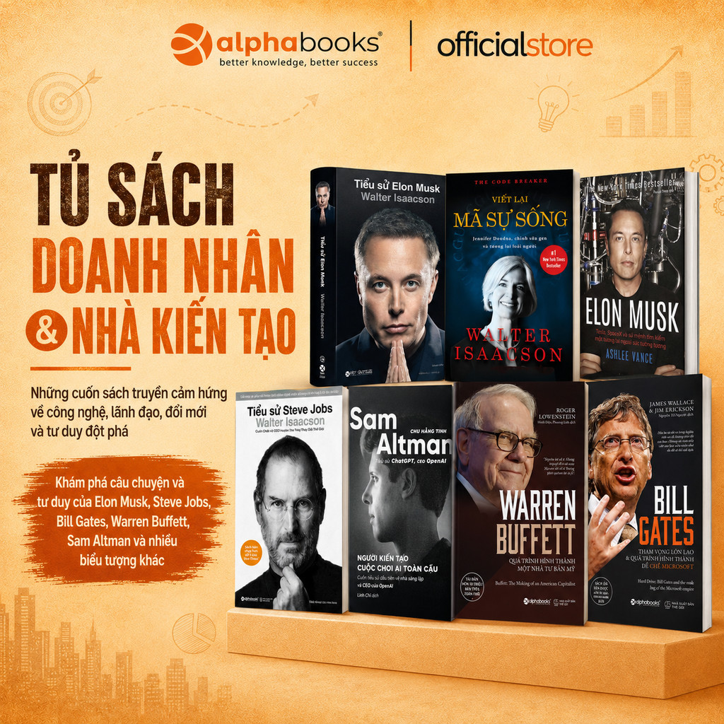 Combo ประวัติศาสตร์ธุรกิจอเมริกัน 7 เล่ม: Steve Jobs+ Elon Musk+Bill Gates+Warren Buffet(Alpha Books
