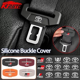 Toyota Car Seat Belt Buckle Protector Cover Soft Silicone Anti-Collision Case Car Seat Belt Plug Cover For Vios Raize Wigo Rush Veloz Yaris Cross Innova Avanza Fortuner TRD GR