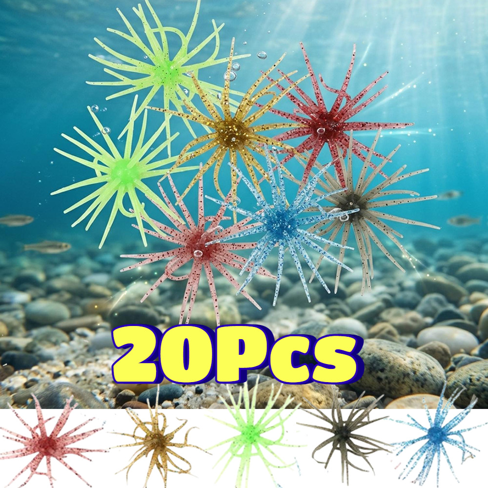 หลายสี TPE Sea Urchin Anti-Tear ตกปลาเหยื่ออ่อน-ทนทานน้ําจืดน้ําเค็มลอย Urchin Lure สําหรับผู้เริ่มต